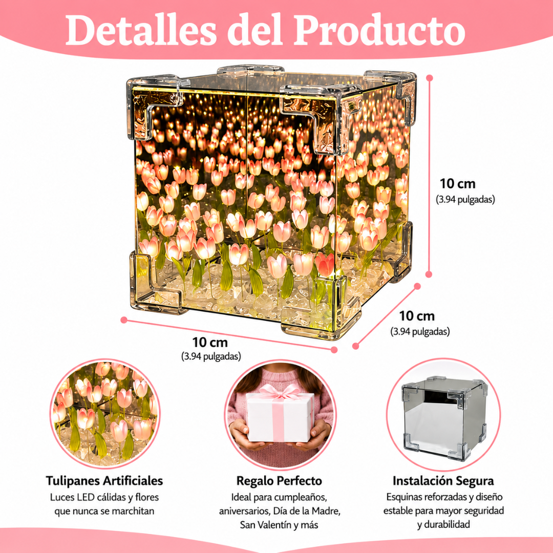 Espejo Decorativo Tulipanes Infinitos